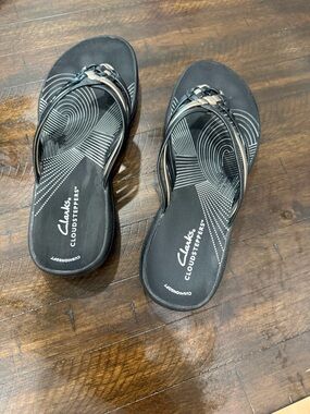 Clarks Cloudsteppers Black Braided-Strap Women's Sandals
